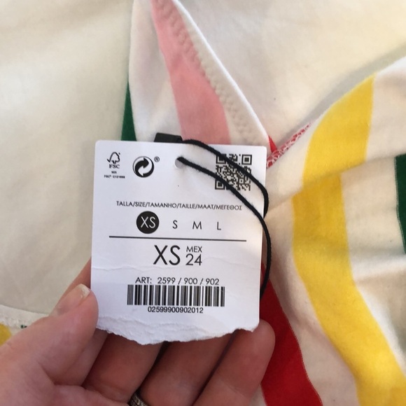 Bershka multicolour stripe sleeveless bodysuit. Size XS. NWT. - Picture 9 of 9